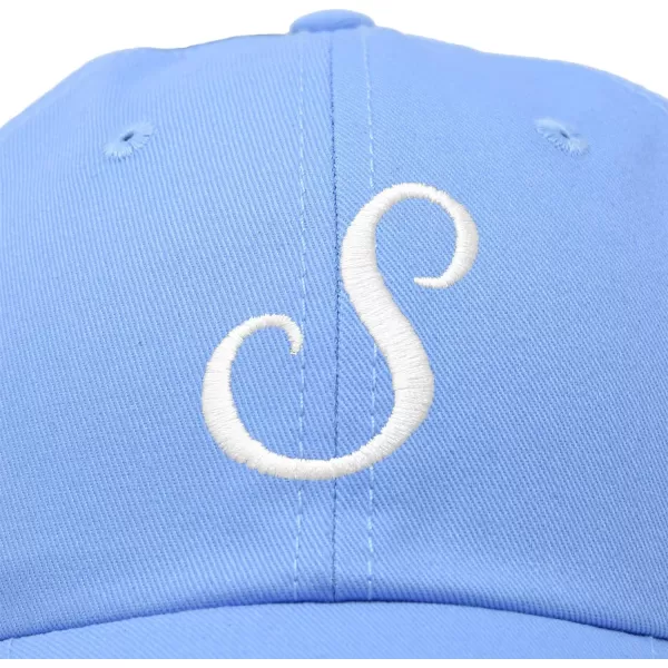 DALIX Initial Hat Letter S Womens Baseball Cap Monogram Cursive Embroider