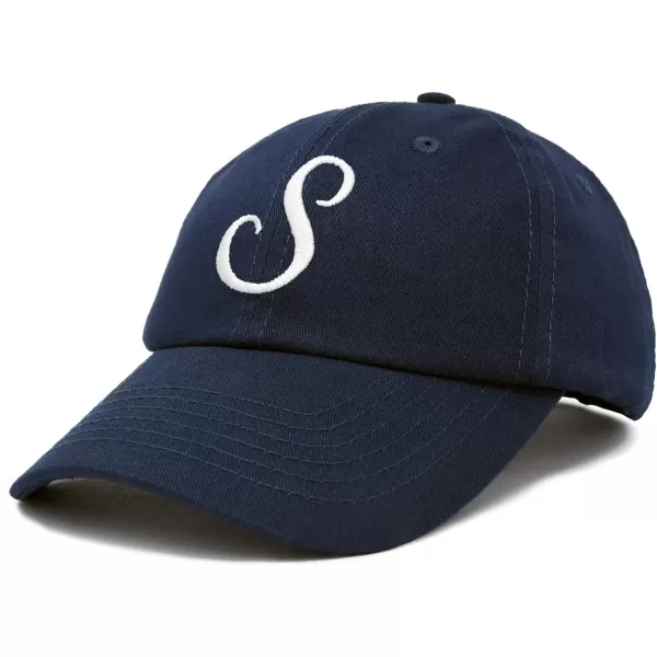 DALIX Initial Hat Letter S Womens Baseball Cap Monogram Cursive Embroider
