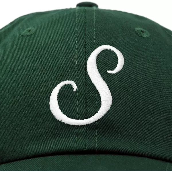 DALIX Initial Hat Letter S Womens Baseball Cap Monogram Cursive Embroider