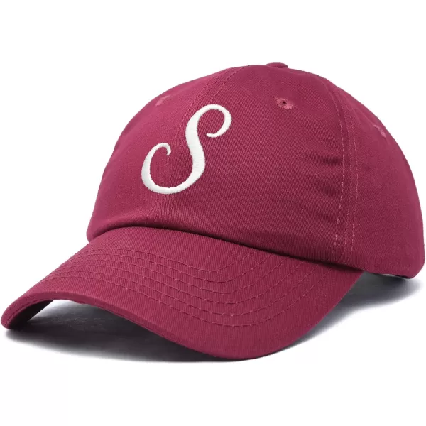 DALIX Initial Hat Letter S Womens Baseball Cap Monogram Cursive Embroider