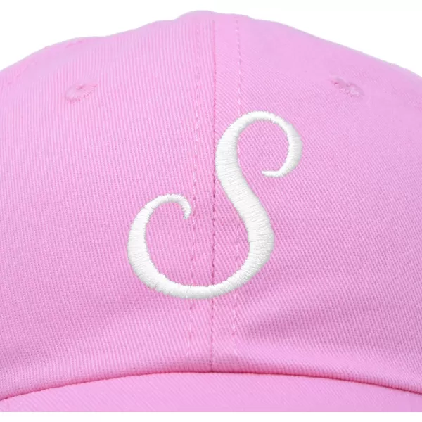 DALIX Initial Hat Letter S Womens Baseball Cap Monogram Cursive Embroider