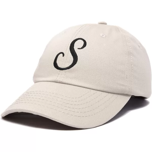 DALIX Initial Hat Letter S Womens Baseball Cap Monogram Cursive Embroider