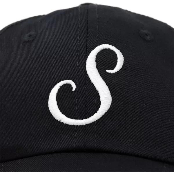 DALIX Initial Hat Letter S Womens Baseball Cap Monogram Cursive Embroider