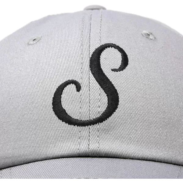 DALIX Initial Hat Letter S Womens Baseball Cap Monogram Cursive Embroider