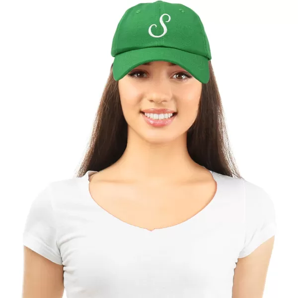 DALIX Initial Hat Letter S Womens Baseball Cap Monogram Cursive Embroider