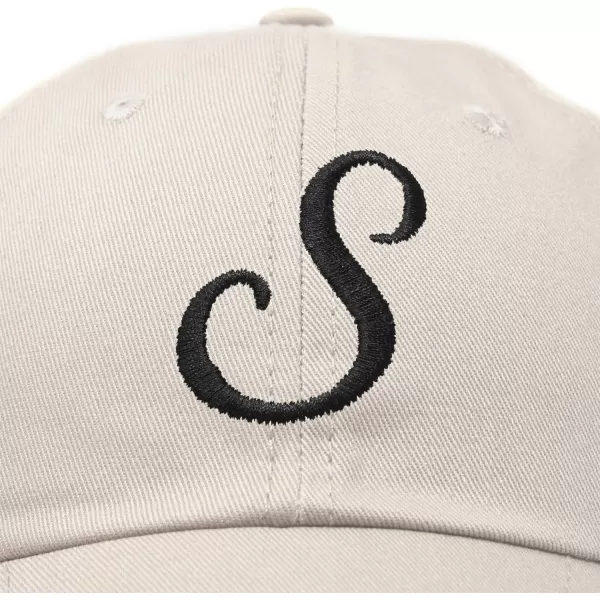 DALIX Initial Hat Letter S Womens Baseball Cap Monogram Cursive Embroider