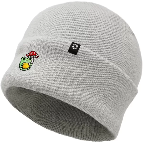 DALIX Mushroom Frog Embroidered Beanie Hat Cotton Cute Winter Fall Cap Womens