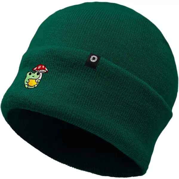 DALIX Mushroom Frog Embroidered Beanie Hat Cotton Cute Winter Fall Cap Womens