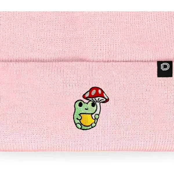 DALIX Mushroom Frog Embroidered Beanie Hat Cotton Cute Winter Fall Cap Womens