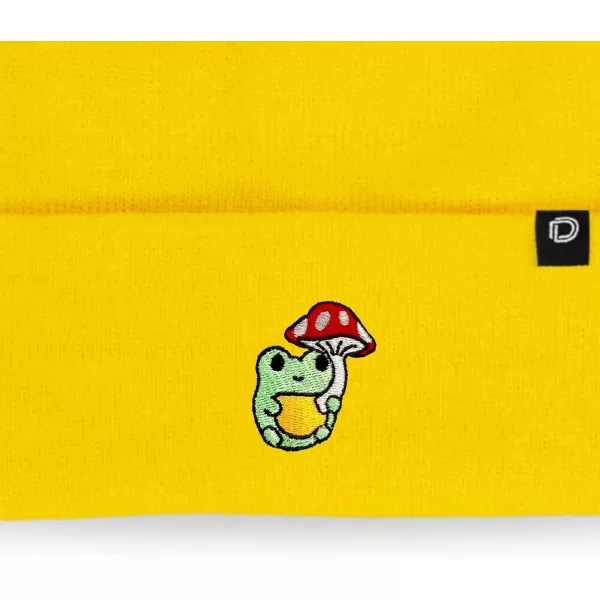 DALIX Mushroom Frog Embroidered Beanie Hat Cotton Cute Winter Fall Cap Womens