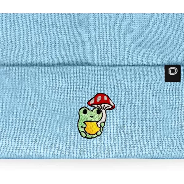 DALIX Mushroom Frog Embroidered Beanie Hat Cotton Cute Winter Fall Cap Womens