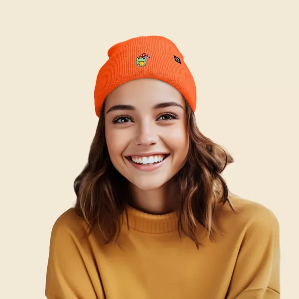 DALIX Mushroom Frog Embroidered Beanie Hat Cotton Cute Winter Fall Cap Womens