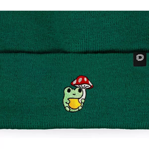 DALIX Mushroom Frog Embroidered Beanie Hat Cotton Cute Winter Fall Cap Womens