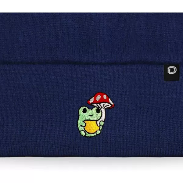 DALIX Mushroom Frog Embroidered Beanie Hat Cotton Cute Winter Fall Cap Womens