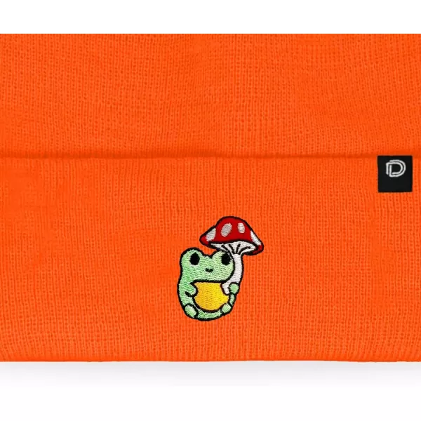 DALIX Mushroom Frog Embroidered Beanie Hat Cotton Cute Winter Fall Cap Womens