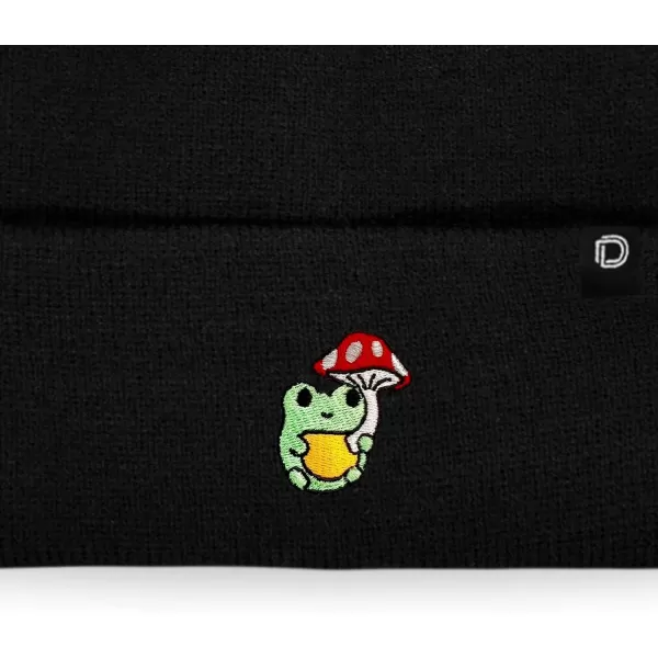 DALIX Mushroom Frog Embroidered Beanie Hat Cotton Cute Winter Fall Cap Womens