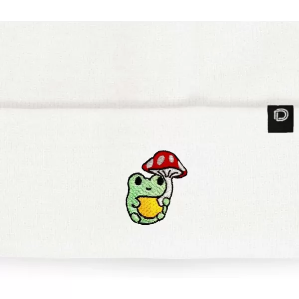 DALIX Mushroom Frog Embroidered Beanie Hat Cotton Cute Winter Fall Cap Womens