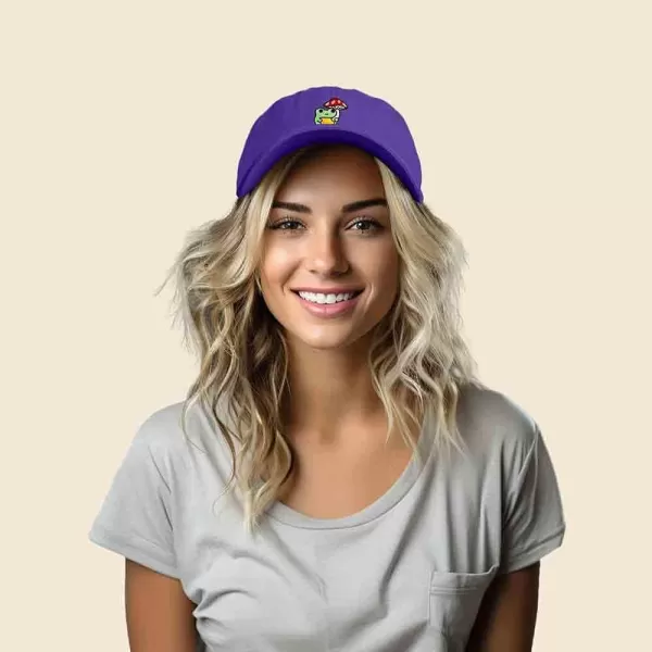 DALIX Mushroom Frog Embroidered Dad Cap Cotton Baseball Hat Women