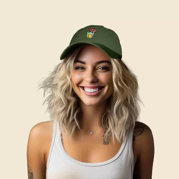 DALIX Mushroom Frog Embroidered Dad Cap Cotton Baseball Hat Women