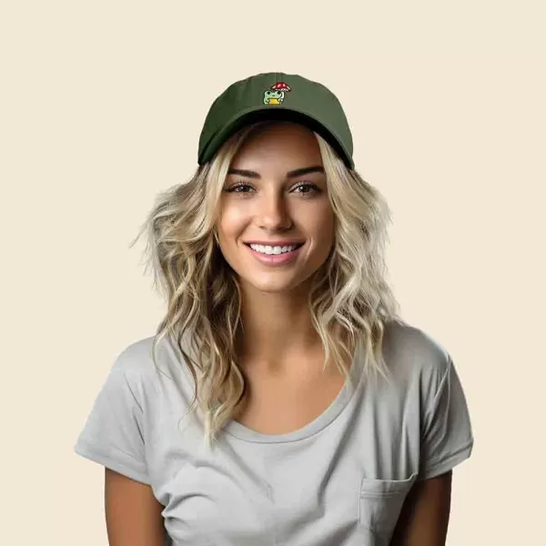 DALIX Mushroom Frog Embroidered Dad Cap Cotton Baseball Hat Women