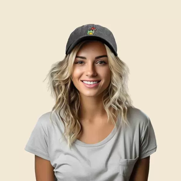 DALIX Mushroom Frog Embroidered Dad Cap Cotton Baseball Hat Women