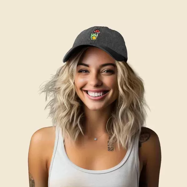 DALIX Mushroom Frog Embroidered Dad Cap Cotton Baseball Hat Women