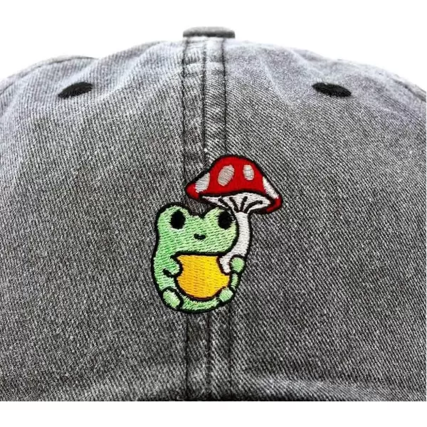 DALIX Mushroom Frog Embroidered Dad Cap Cotton Baseball Hat Women