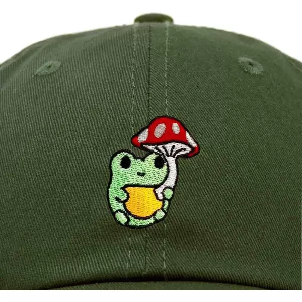 DALIX Mushroom Frog Embroidered Dad Cap Cotton Baseball Hat Women
