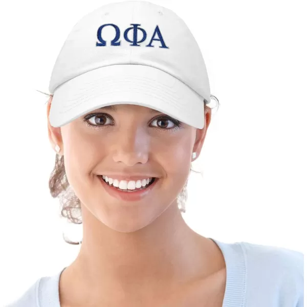 DALIX Omega Phi Alpha Greek Letters Hat Womens Embroidered Baseball Cap