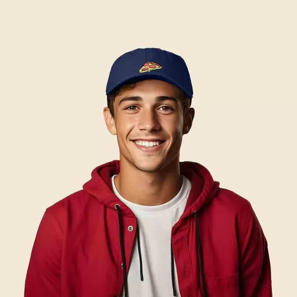 DALIX Pizza Slice Embroidered Dad Cap Cotton Baseball Hat Unisex