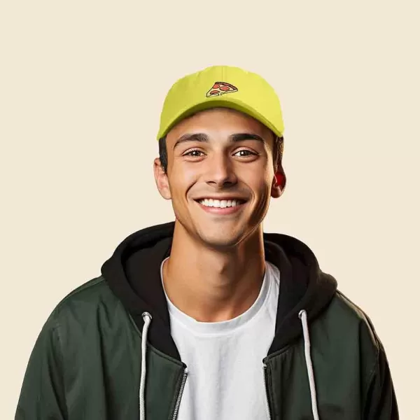 DALIX Pizza Slice Embroidered Dad Cap Cotton Baseball Hat Unisex