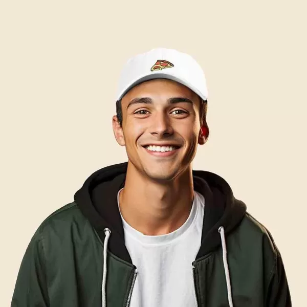 DALIX Pizza Slice Embroidered Dad Cap Cotton Baseball Hat Unisex
