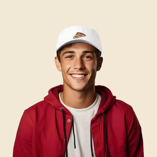 DALIX Pizza Slice Embroidered Dad Cap Cotton Baseball Hat Unisex