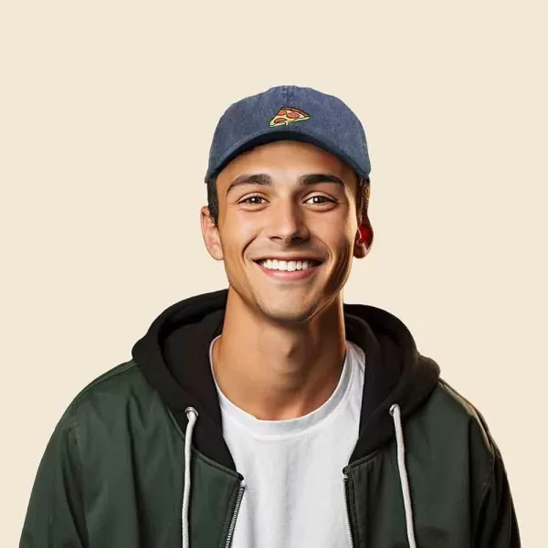 DALIX Pizza Slice Embroidered Dad Cap Cotton Baseball Hat Unisex