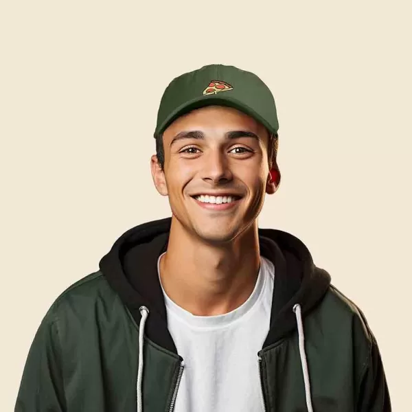 DALIX Pizza Slice Embroidered Dad Cap Cotton Baseball Hat Unisex