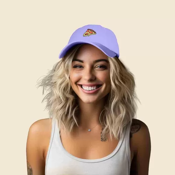 DALIX Pizza Slice Embroidered Dad Cap Cotton Baseball Hat Unisex