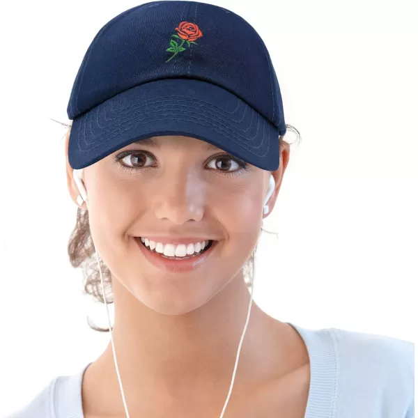 DALIX Red Rose Hat Premium Embroidered Baseball Cap Womens