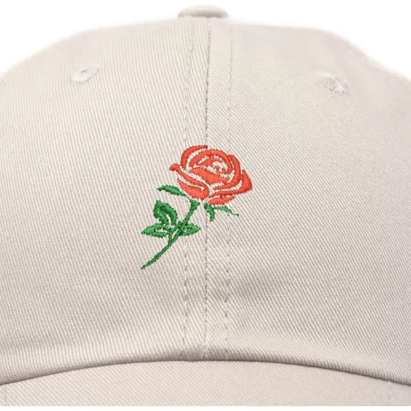DALIX Red Rose Hat Premium Embroidered Baseball Cap Womens