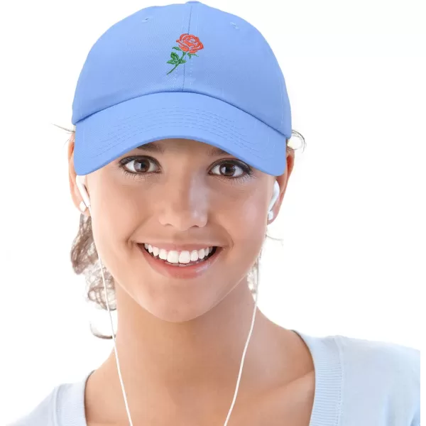 DALIX Red Rose Hat Premium Embroidered Baseball Cap Womens