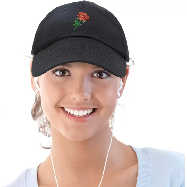 DALIX Red Rose Hat Premium Embroidered Baseball Cap Womens