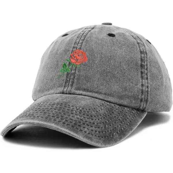 DALIX Red Rose Hat Premium Embroidered Baseball Cap Womens