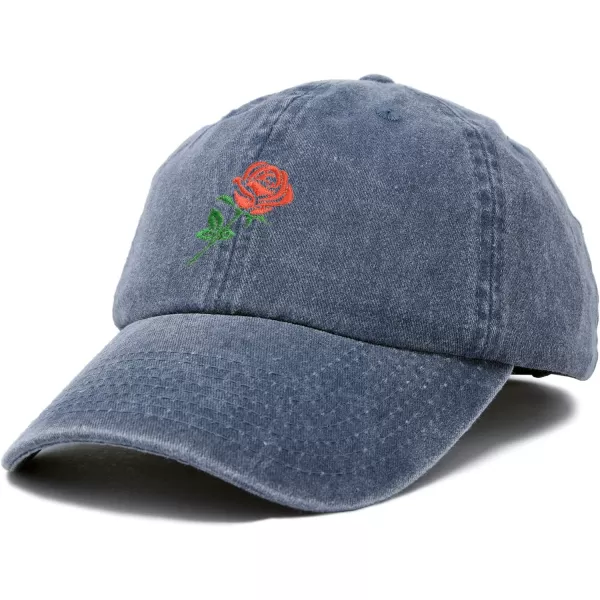 DALIX Red Rose Hat Premium Embroidered Baseball Cap Womens