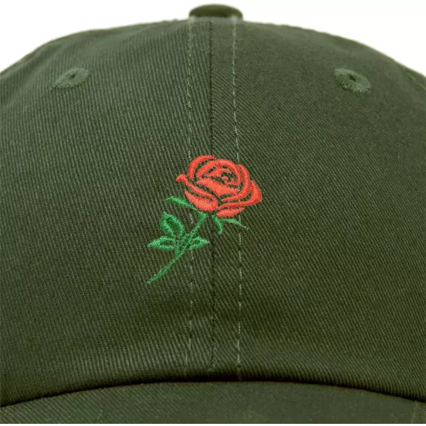 DALIX Red Rose Hat Premium Embroidered Baseball Cap Womens