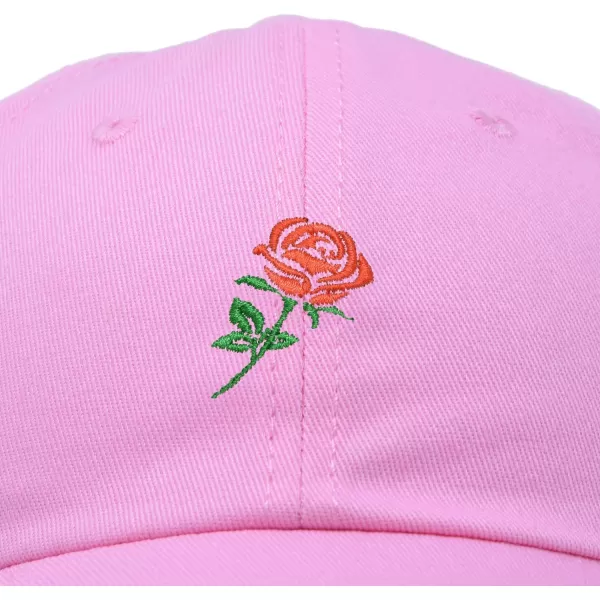 DALIX Red Rose Hat Premium Embroidered Baseball Cap Womens