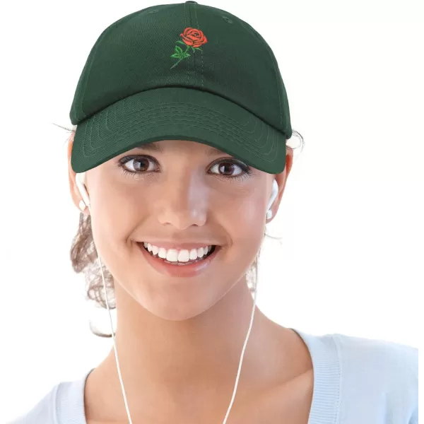 DALIX Red Rose Hat Premium Embroidered Baseball Cap Womens