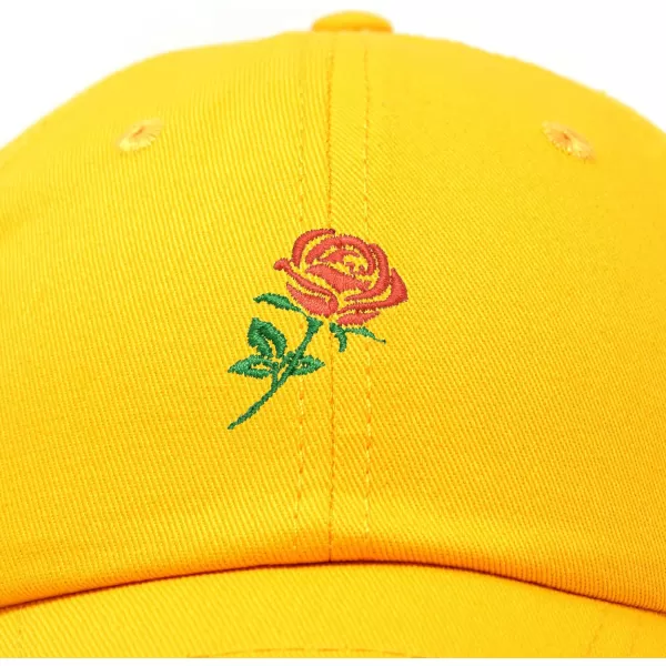DALIX Red Rose Hat Premium Embroidered Baseball Cap Womens