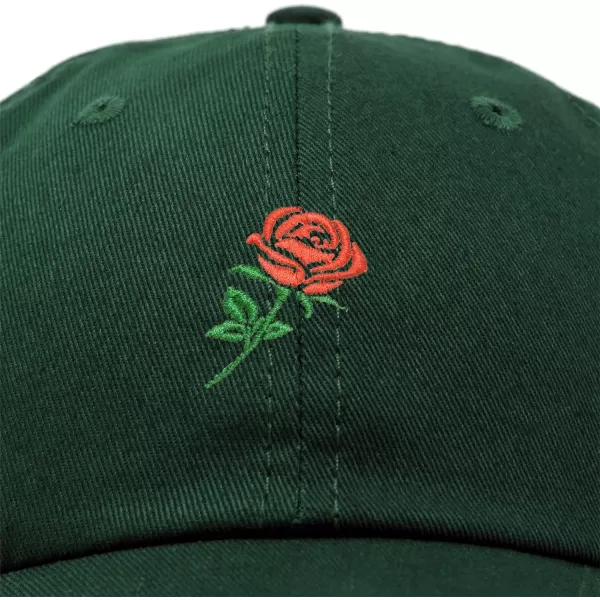DALIX Red Rose Hat Premium Embroidered Baseball Cap Womens