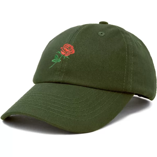 DALIX Red Rose Hat Premium Embroidered Baseball Cap Womens