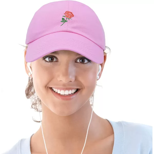 DALIX Red Rose Hat Premium Embroidered Baseball Cap Womens