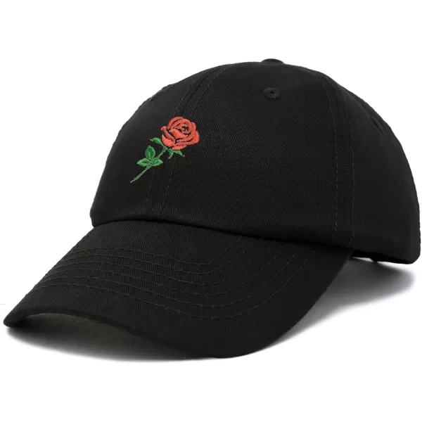 DALIX Red Rose Hat Premium Embroidered Baseball Cap Womens